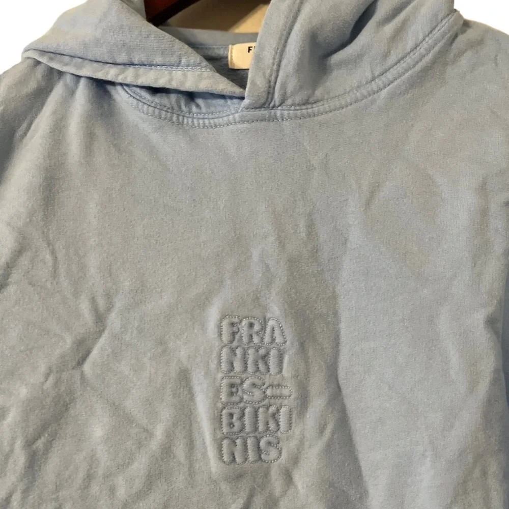 FRANKIE’S BIKINIS Aiden Embroidered Blue Hoodie Sweatshirt Pullover